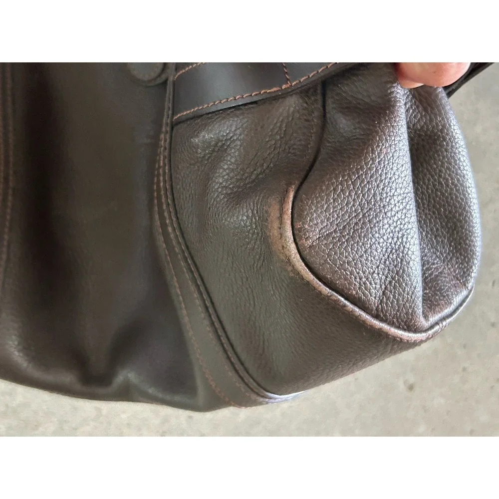 Longchamp‎ Leather Tote Pebbled Leather Luxury Bag GUC Brown
